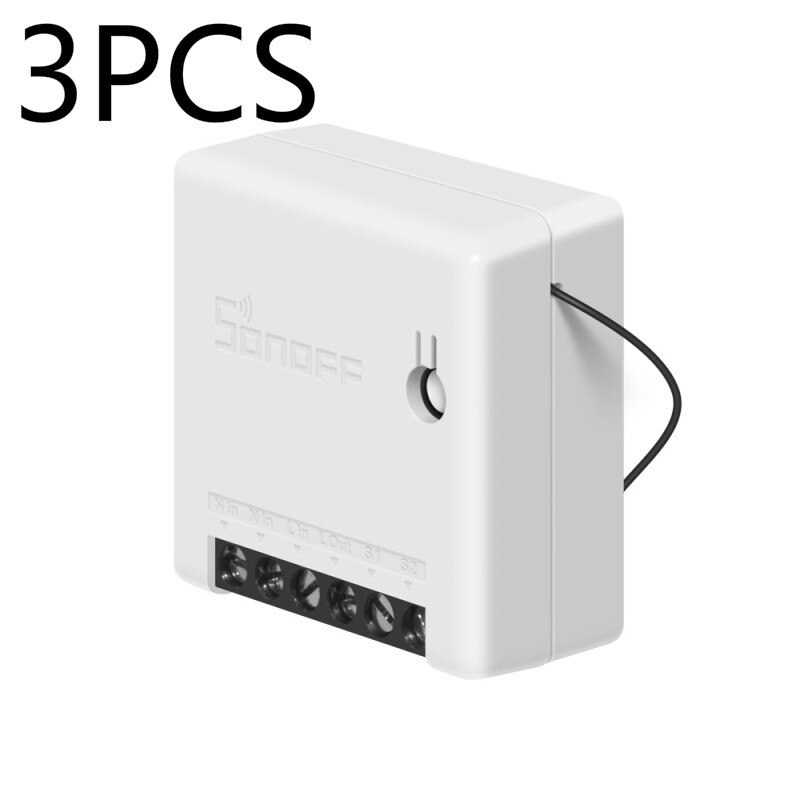 SONOFF MINI DIY Smart Switch Two Way WIFI/LAN/APP/Voice Remote Control Work With External Light Switch Google Home Alexa: 3 PCS