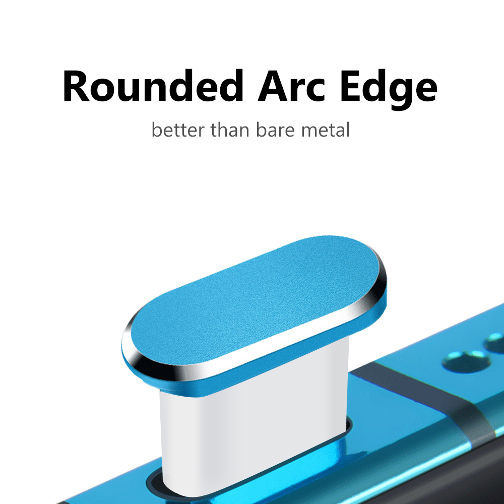 5 bouchons anti-poussière en métal pour Port de chargement de téléphone de Type C, couvercle de protection anti-poussière, capuchon étanche, décoration pour Samsung Xiaomi