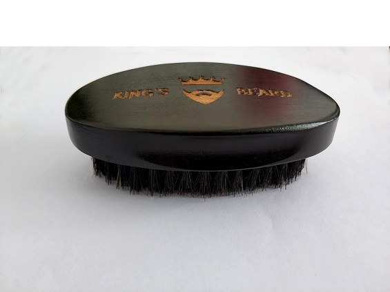 Højkvalitets børste herre-barberbørste vildsvinebørste naturtræ sort skægbørste 4.7 tommer: Stor-(hav taske)