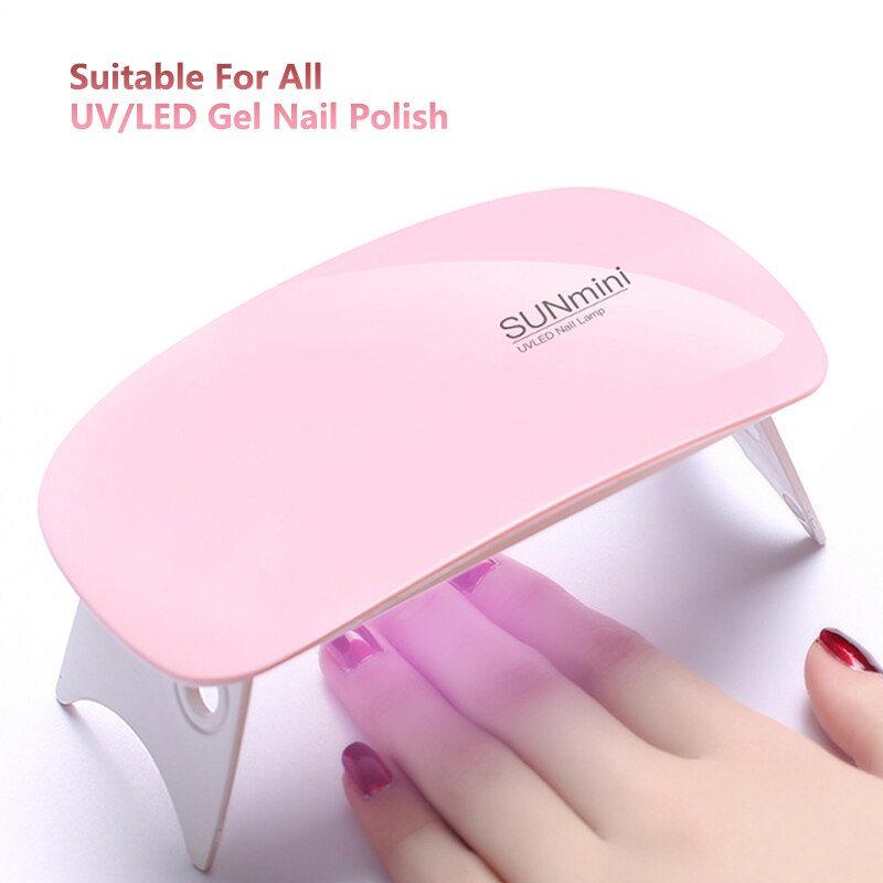 SUN-Mini lámpara de uñas portátil, secador de uñas con Cable USB, 6W, UV LED, para manicura y pedicura, lámpara de curado de Gel UV, herramientas de Arte de uñas para el hogar