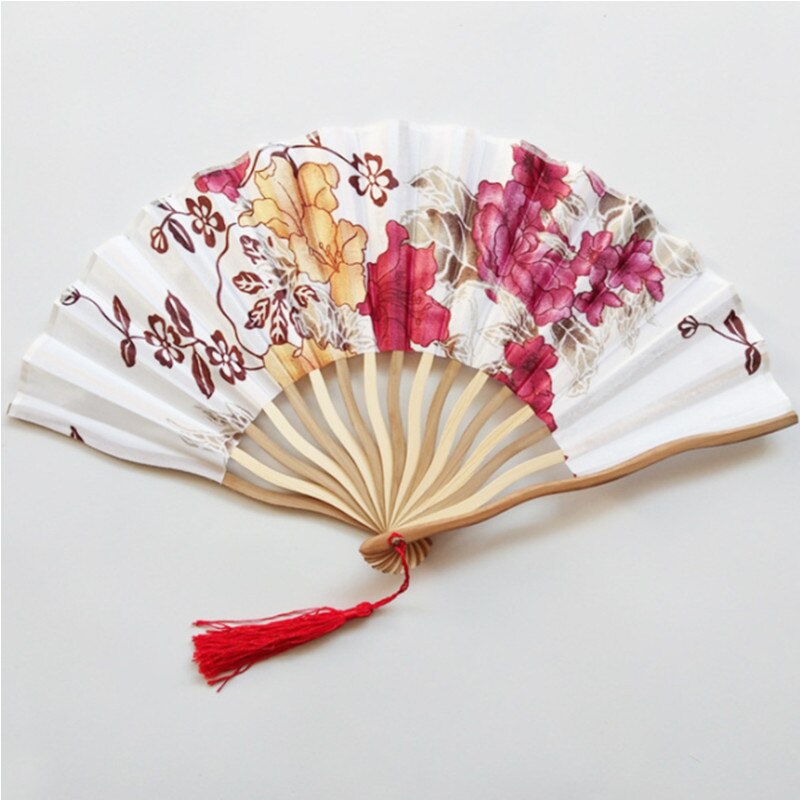 1PC Kreative Chinesische Klassische Blume Falten Hand Gehalten Prom Handwerk Fan Bambus Papier Party Hochzeit Geburtstag Dekor Jahrgang Bambus SW: 13