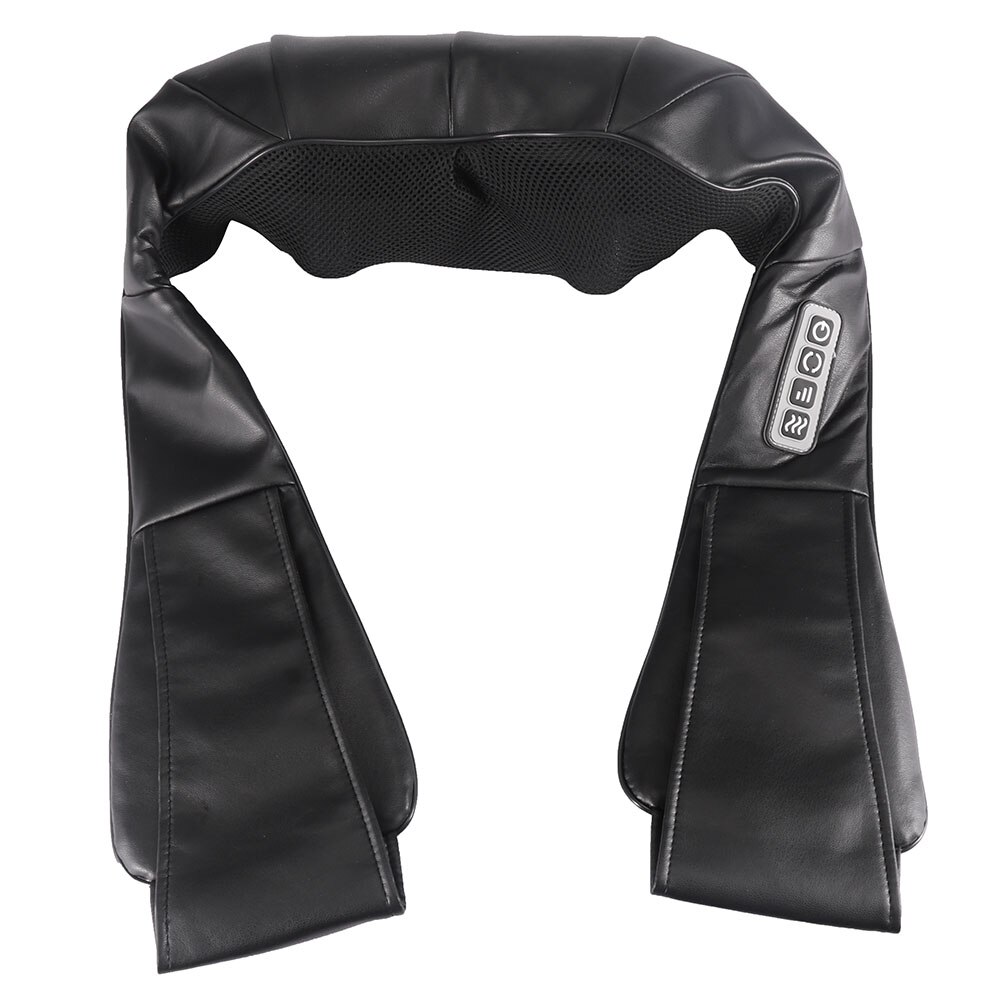 U Vorm Shiatsu Nek Massage Sjaal 4-Knoppen Met Infrarood Verwarmde Kneden Thuis Auto Dual-Gebruik Relief pijn Voor Body: black EU