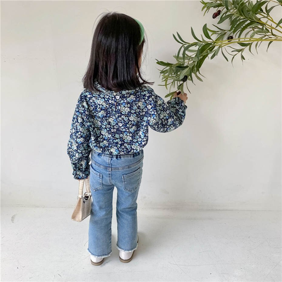 Meisjesblouse, bloemenblouse voor meisjes, peuter kinderblouse voor meisjes, casual stijl schooluniform voor meisjes