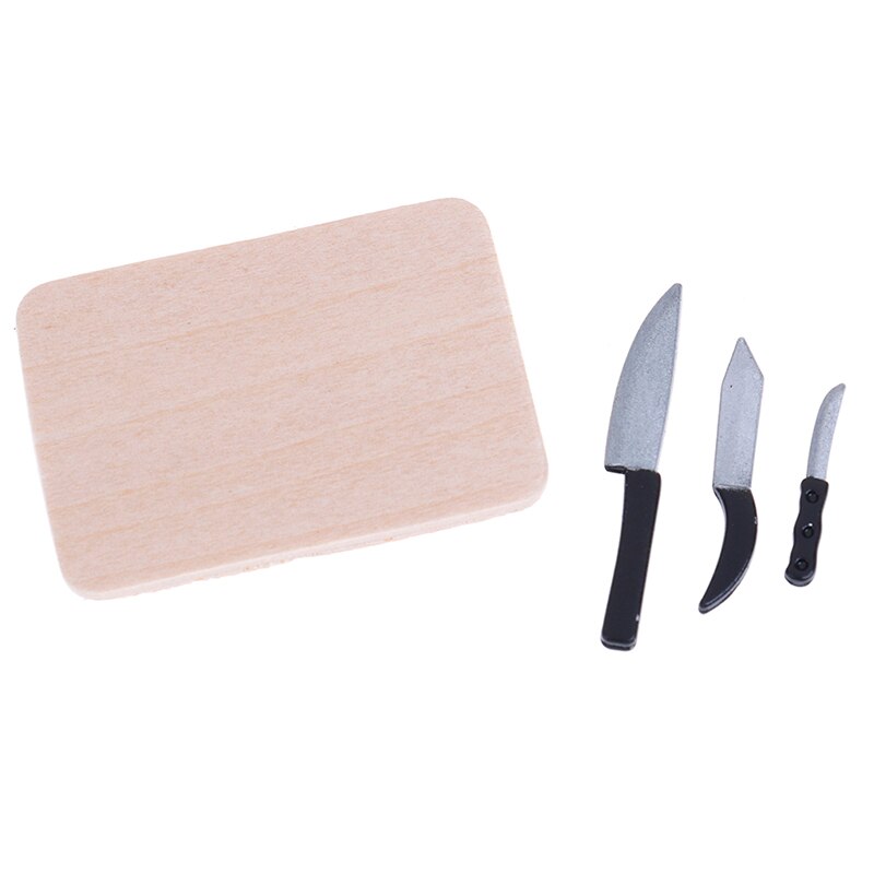 1:12 Dollhouse Miniatures Kitchen Cutting Board Knife Dollhouse Decor Accessories Mini Toys