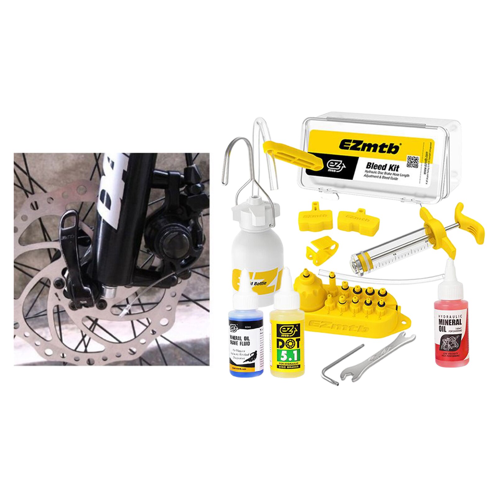 Kit de purge de frein à disque hydraulique, outils pour Shimano, fluide d&#39;huile minérale de 60ml