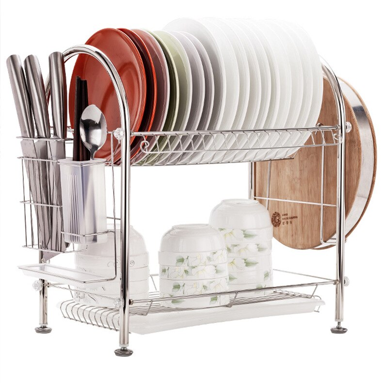 Égouttoir en acier inoxydable 304 pour vaisselle, étagère de séchage des assiettes, organisateur de cuisine, support de rangement