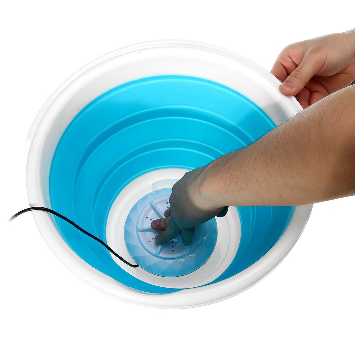 100-240V Mini Draagbare Ultrasone Wasmachine Opvouwbare Emmer Type Usb Wasserij Kleren Wasmachine Voor Thuis reizen