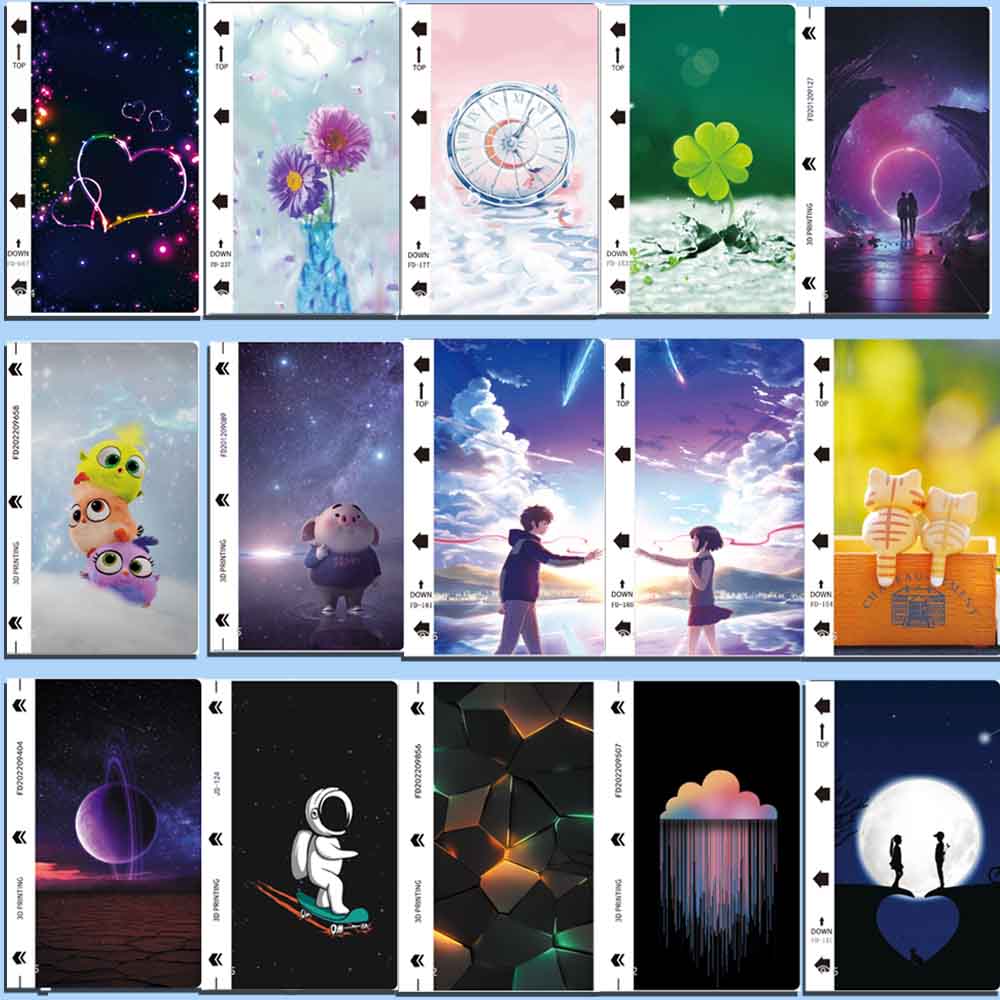 50Pcs Mixed Back Sticker for Hydrogel Film Cutting Machine Plotter Sheet Cut HD Clear Privacy Hydraulic Membrane: 50pcs 25Patterns