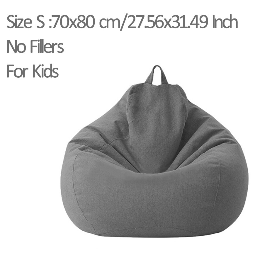 Sitzsack Sofa Stuhl keine füllstoff Tuch stuhl liege sitz sitzsack kissen Große Sitzsack Gefüllte Lagerung für freundlicher Erwachsene 70*80cm: S grau