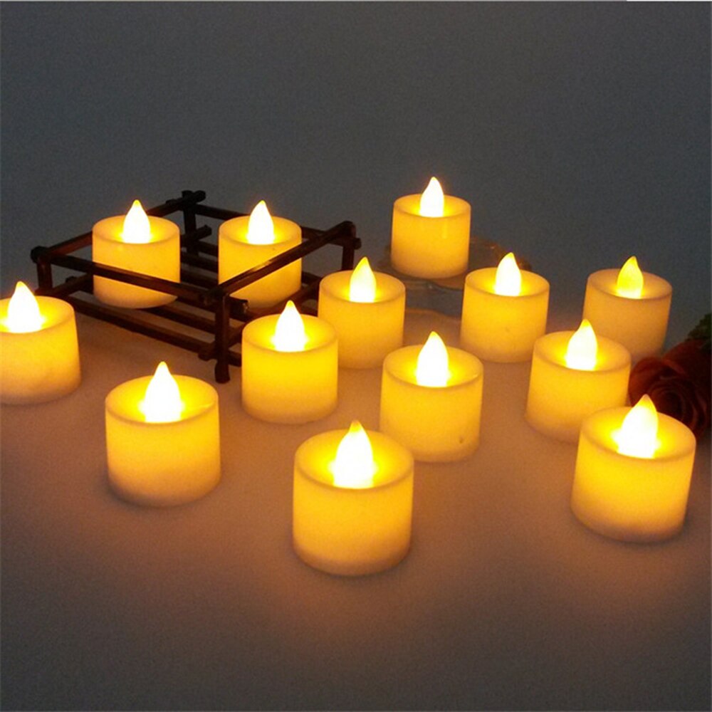 4PCS Electronic Candles Lights Flickering Lovely Night Light Colorful LED Candle Battery Operated Birthday Wedding DIY Decor