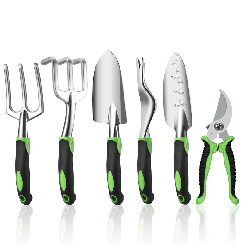 Garden Tools Set,6 Pieces Outdoor Gardening Hand Tool Kit,Gardening Tools Set For Women And Men,Including Shovel, Rake