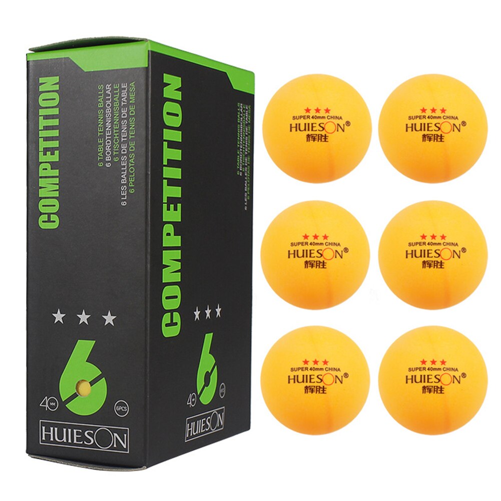 6 unids/bolsa de tenis de mesa , 40mm de diámetro, 2,9g, 3 estrellas, Pelotas de Ping Pong para entrenamiento de competición, precio bajo: Naranja