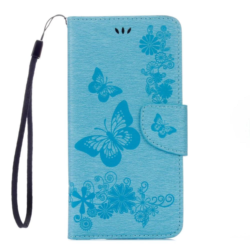En relieve de cuero flip case para iphone6 6 s plus butteryfly retrocede plus funda cartera de cubierta para iphone7 7 5S sí mt cajas del teléfono: Blue for iPhone6 6s