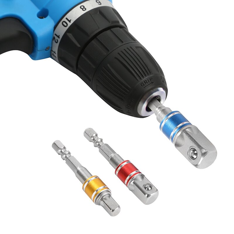 1/4 " 3/8 " 1/2 " omformer socket adapter sekskantet skaft slagadapter driver sæt forlængerstang bore topnøgle værktøj tilbehør
