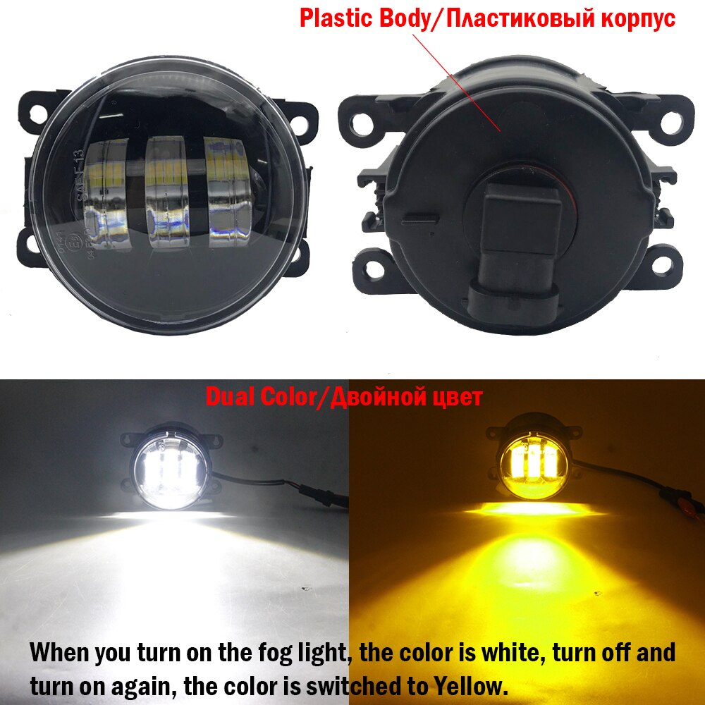 Mistlamp Montage Voor Subaru Forester Auto Voorbumper Led Mistlamp Drl 30W 6000LM 12V: Dual Color