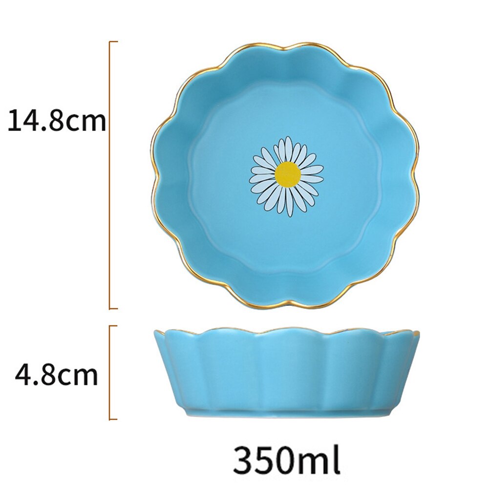 Phnom Penh miseczka ceramiczna zastawa stołowa koronka ze wzorem stokrotki salaterka miska deserowa wielobarwność robić gospodarstwa domowego DNJ998: niebieski