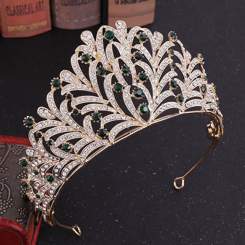 Tiaras barrocas de lujo para novia, cristal, Reina, Princesa, coronas grandes, diamantes de imitación, hojas, diadema nupcial, accesorios para el cabello de boda, Tiaras