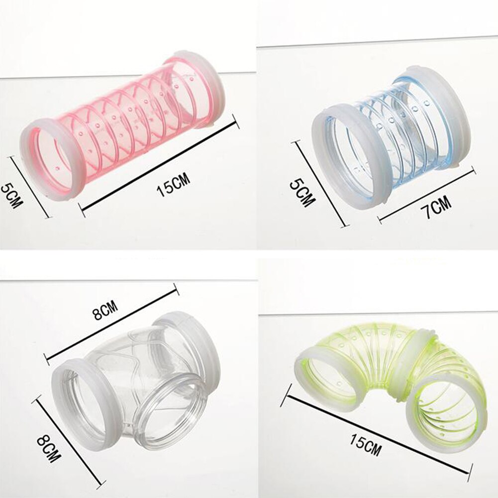 Transparente hámster rata, ardilla de la jaula del túnel tubo escalada juguete de mascotas juguetes hámster Accesorios