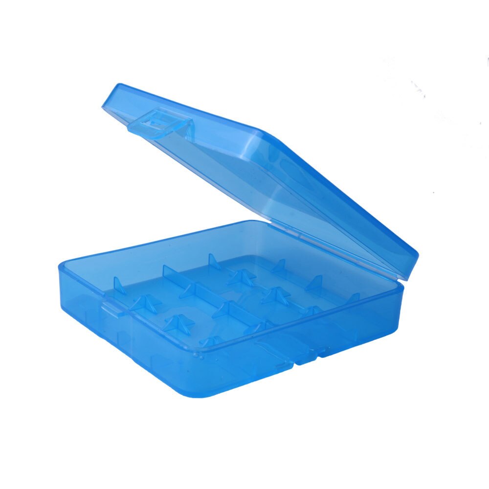 GTF 18650 Battery Storage Box Case for 4 x 18650 Batteries Store Boxes Holder Transparent Container 18650 Battery Box: Blue