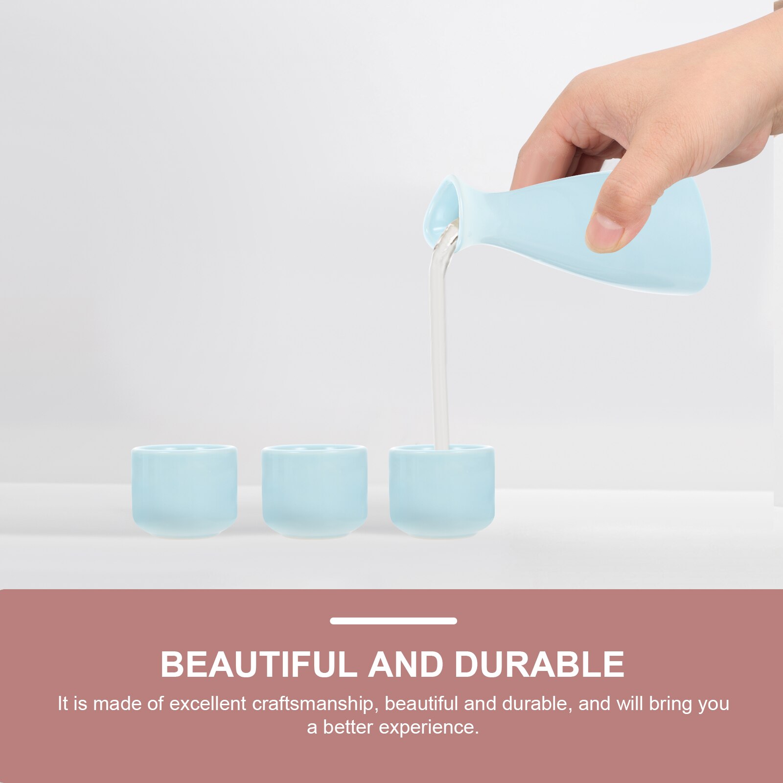 1 Set Ceramic Decanter Practical Decanter Handled Decanter with Cups