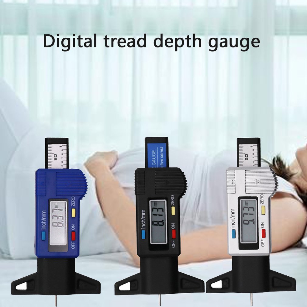 High-Precision Digital Tread Depth Gauge Car Tire Wear Detection Electronic Vernier Caliper Car Measurer Tool