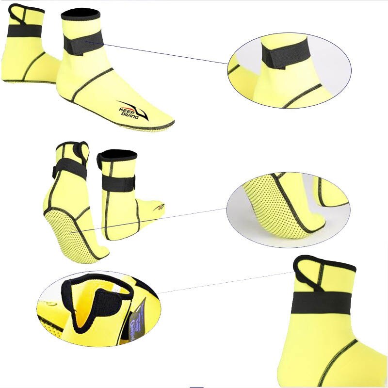 unisex neopren snorkling dykkesko sokker strandstøvler våtdrakt anti modnere vinteroppvarming antislip badetøy