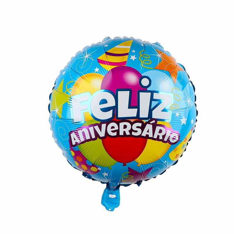 10 stk 18 tommer rund form feliz cumpleanos spansk tillykke med fødselsdagen indretning mylar folie helium balloner globos baloes luftkugler: Myntegrøn