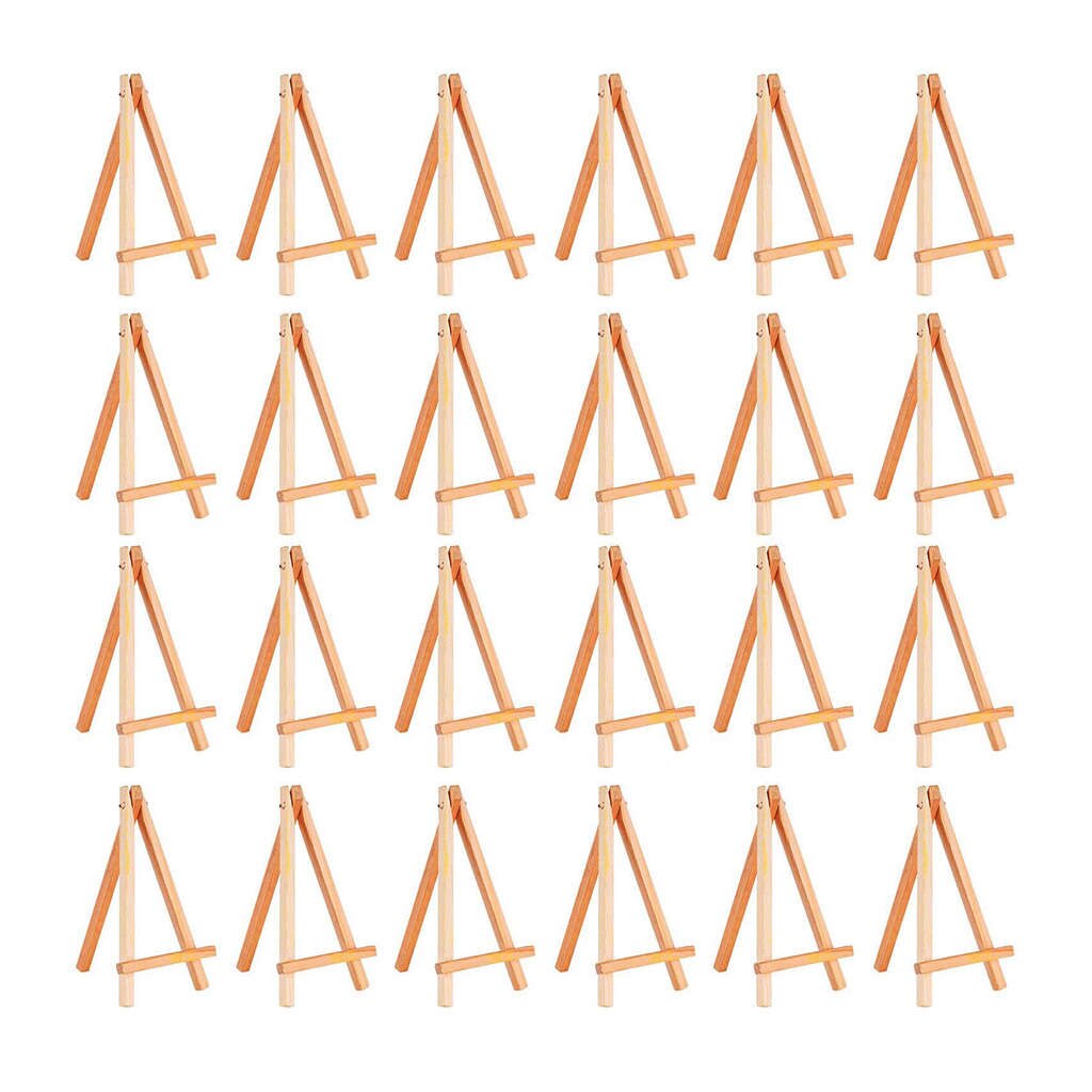 24 Pack Mini Wood Display Easel Wood Easels Set For Paintings Craft Small Acrylics Oil Projects