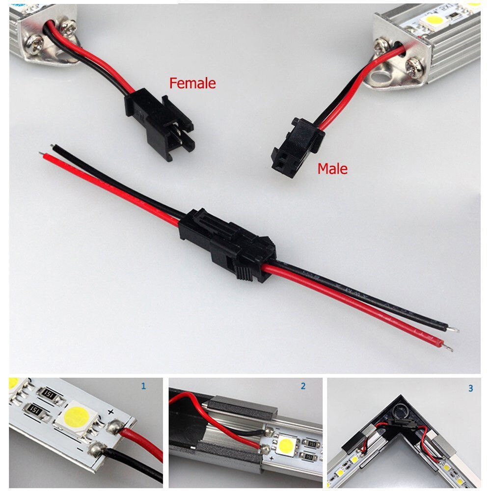 10Pairs 2PIN Mannelijke En Vrouwelijke Connector Wire Kabel Voor 3528 5050 Led Strip Verlichting Diy Led Verlichting Decoratie 2.26