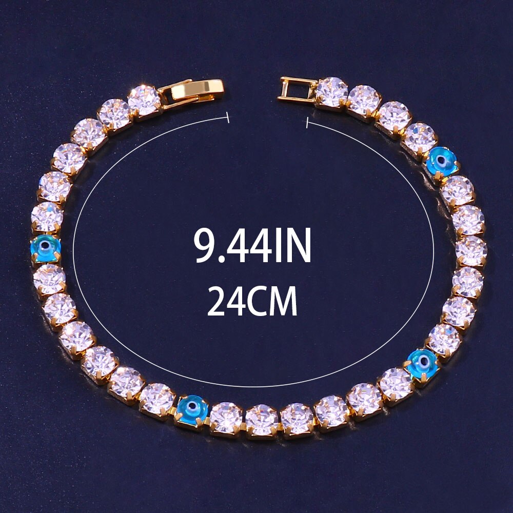 Stonefans Bohemian strass blu malocchio cavigliera per le donne gioielli di moda Tennis catena cavigliera bracciali a portata di mano regalo Festival