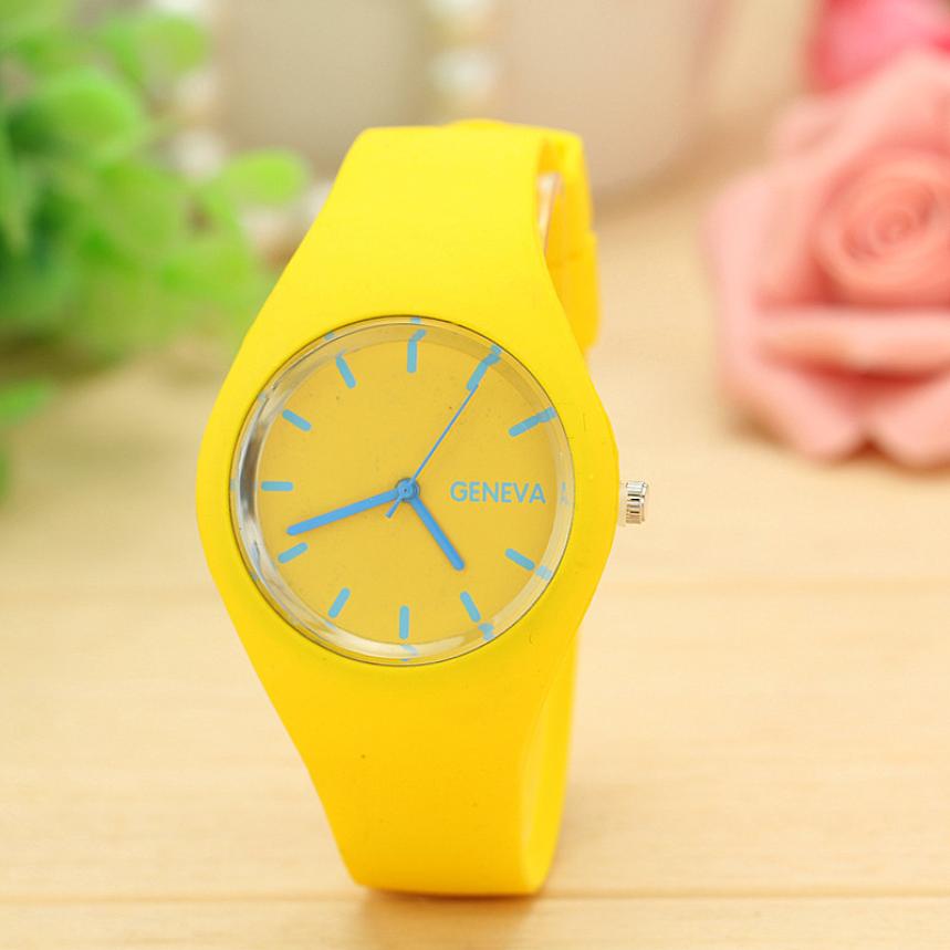 Durable Watch Womens Leisure Sports For Chirdren Sports Watch Candy-colored Jelly Watch 12 Colors Silicone Strap Leisure Watch: H