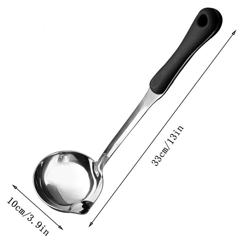 Louche de séparateur d'huile de graisse de soupe d'acier inoxydable avec l'isolation thermique