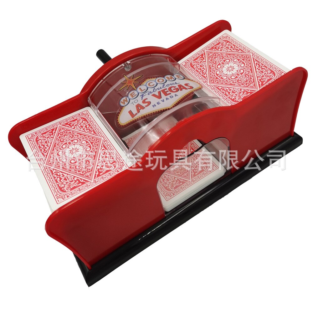 Shuffler-máquina de barajado de cartas de póker automática, herramienta de juego de cartas con batería para póker de Casino: Red Washable 2 pair