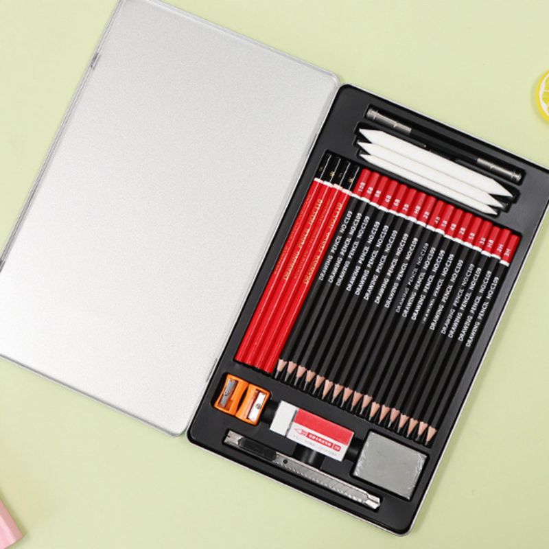 30pcs/set Sketching Pencil Drawing Kit 2H HB 2B 3B 3H 4B 5B 6B 8B 10B Art Supply