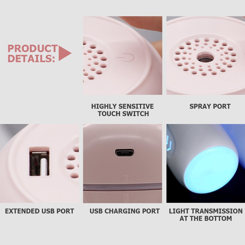 Ultrasonic Aromatherapy Diffuser Quiet Humidifier Air For Home USB Fogger Mist Maker With LED Night Lamp Ultrasonic Mist Maker