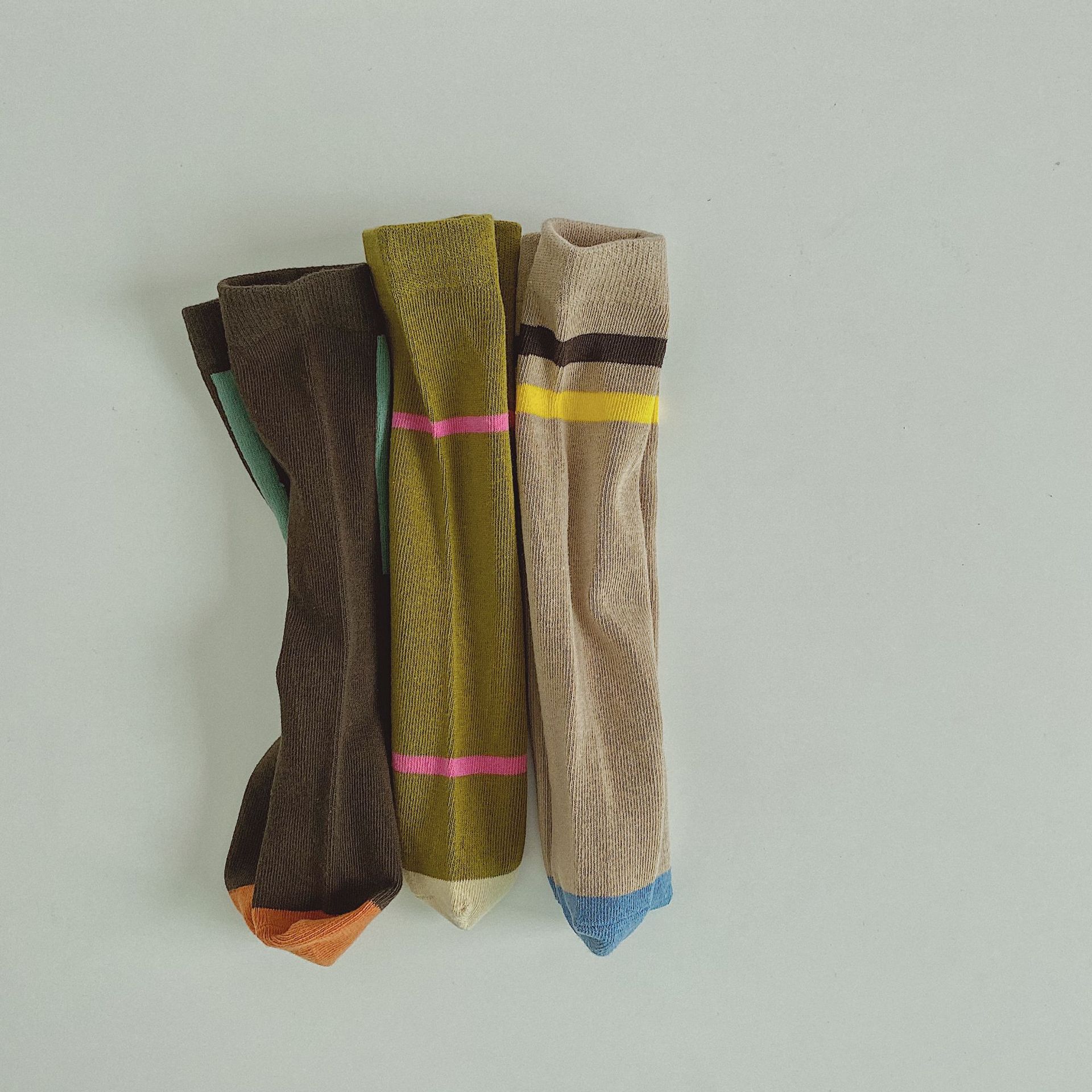 Herfst winter meisjes retro koreaanse stijl one size sokken zonder hak 1-8 jaar kinderen katoenen ademende sokken 3 paar