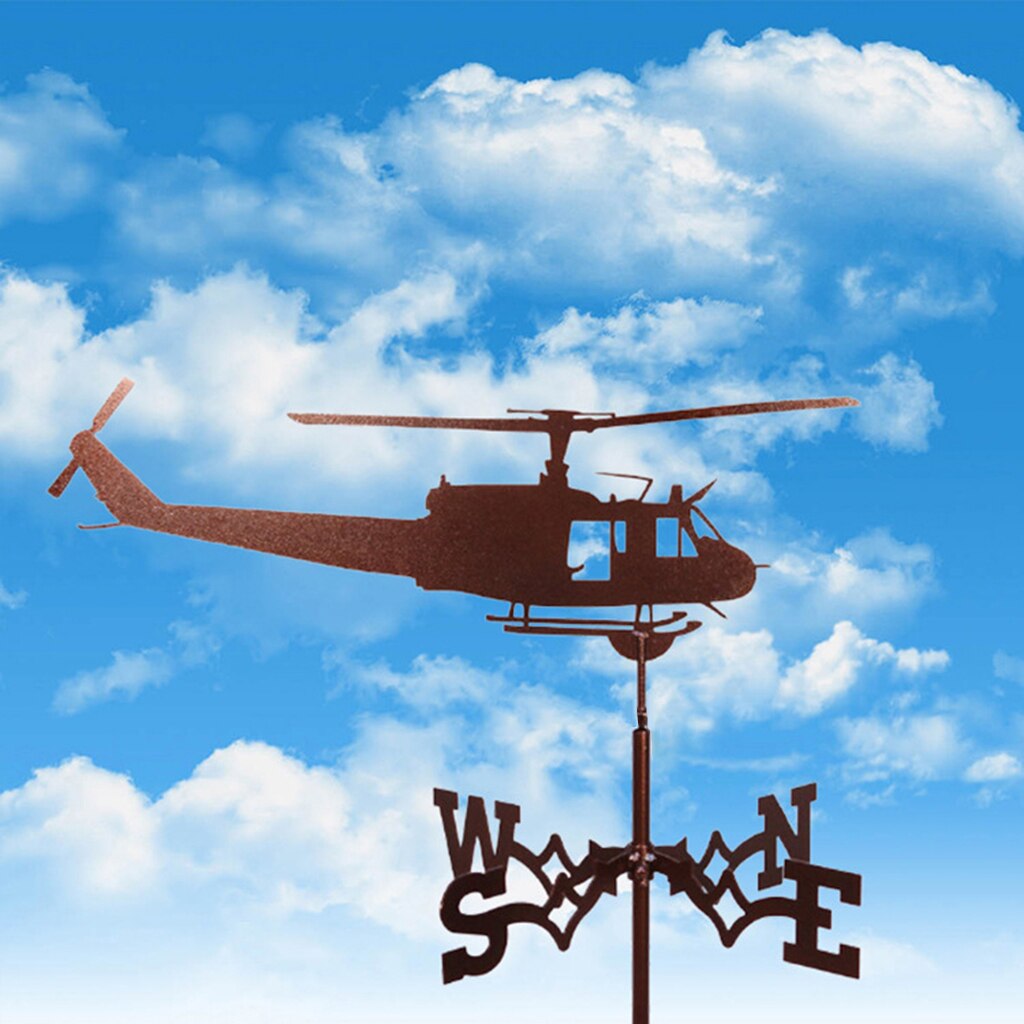 Bauernhaus Hahn Wetterfahne Dach Montieren, Wind Richtung Anzeige Bausatz draussen Halterung Wetterfahne-Metall: Hubschrauber