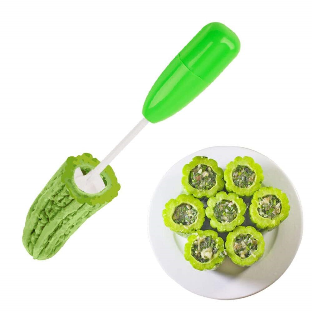 4 In 1 Fruit Vegetable Corer Spiral Digging Vege Drill Veggie Corkscrew Carver with 4Pcs Replaceable Head Spiralizer Cutter Tool
