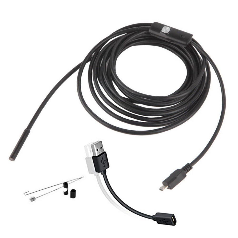 1m 1.5m 2m endoskop kamera hd usb endoskop med 6 led myk kabel vanntett inspeksjonsboreskop for android pc