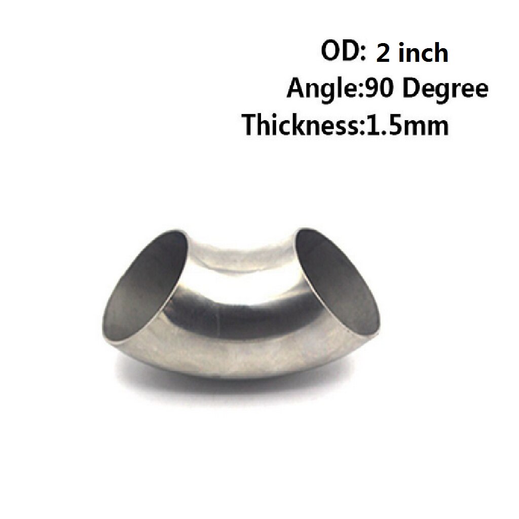 90 Degree Stainless Steel Mandrel Bend Pipe / Tube 304 Grade Elbow: 2inch