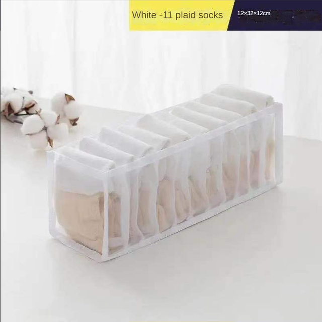 Ondergoed Sokken Opslag Boxs Bra Underpants Opvouwbare Divider Drawer Closet Organizer Huishoudelijke Kleding Opslag Sorteren Gereedschap: white 11 grid-A