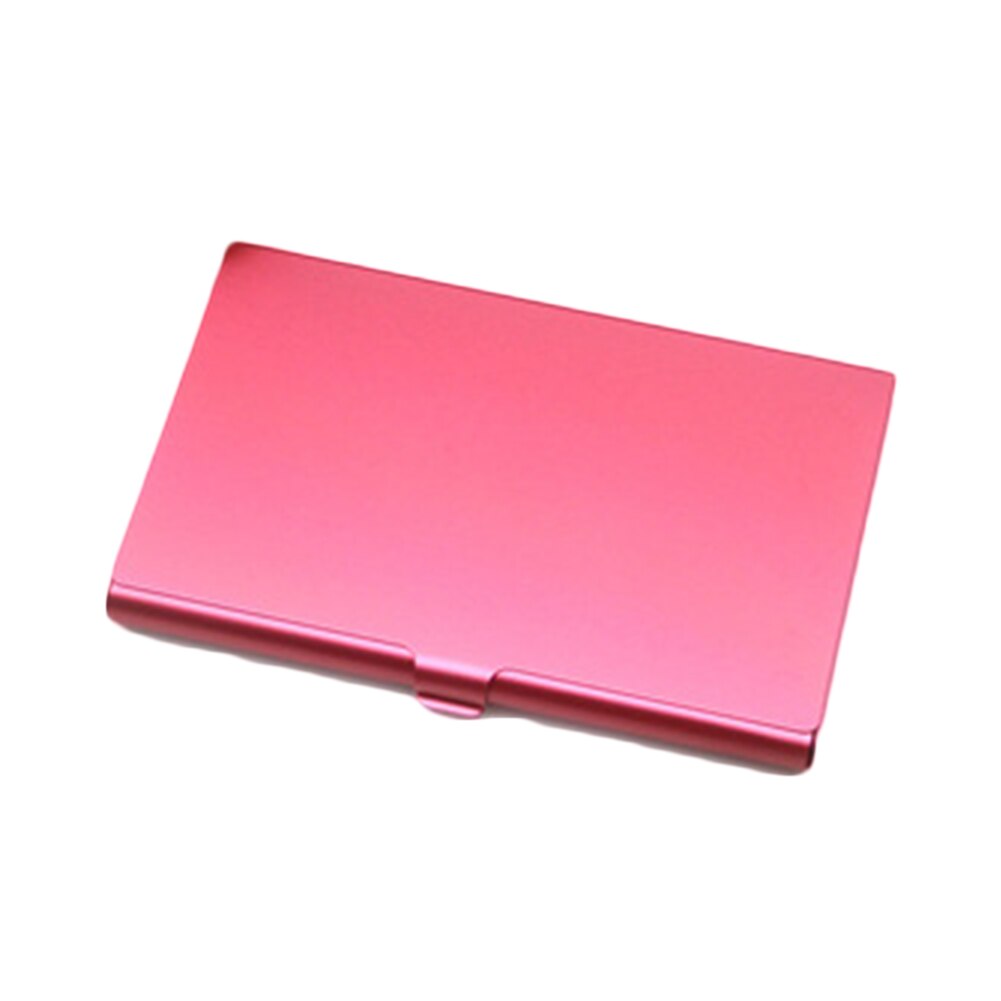 Mode Kaarthouder Aluminium Houder Box Cover Credit Visitekaartje Case Effen Kleur Metalen Doos Card Cover Wallet: Rood