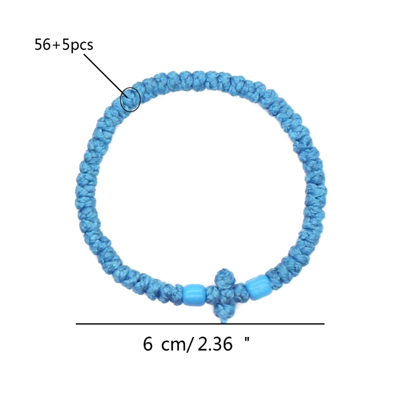 Pulsera cuerda oración ortodoxa única, cadena pulsera tejida cristiana griega griega