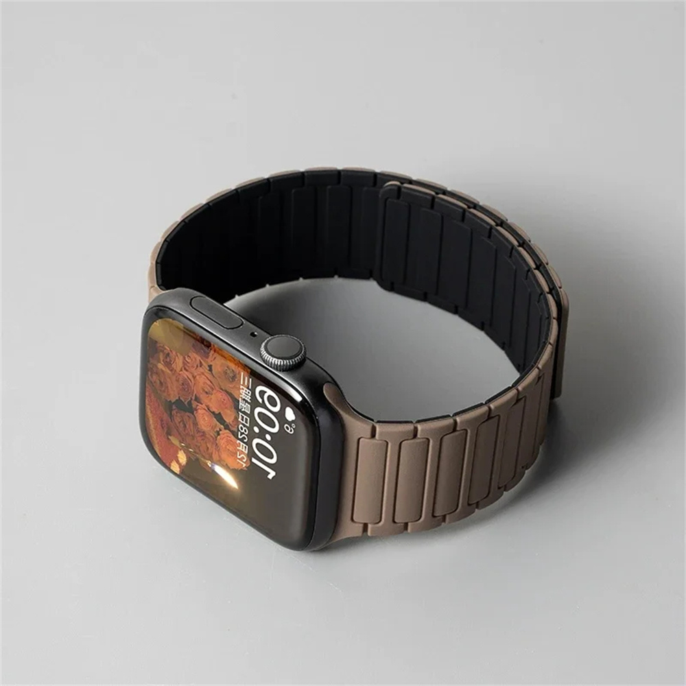 Soft Magnetic Silicone Strap for Apple Watch Ultra 2 49mm 46mm 42mm 45mm 41mm 44mm 40mm Band for IWatch Series 10 9 8 7 6 SE 5 4