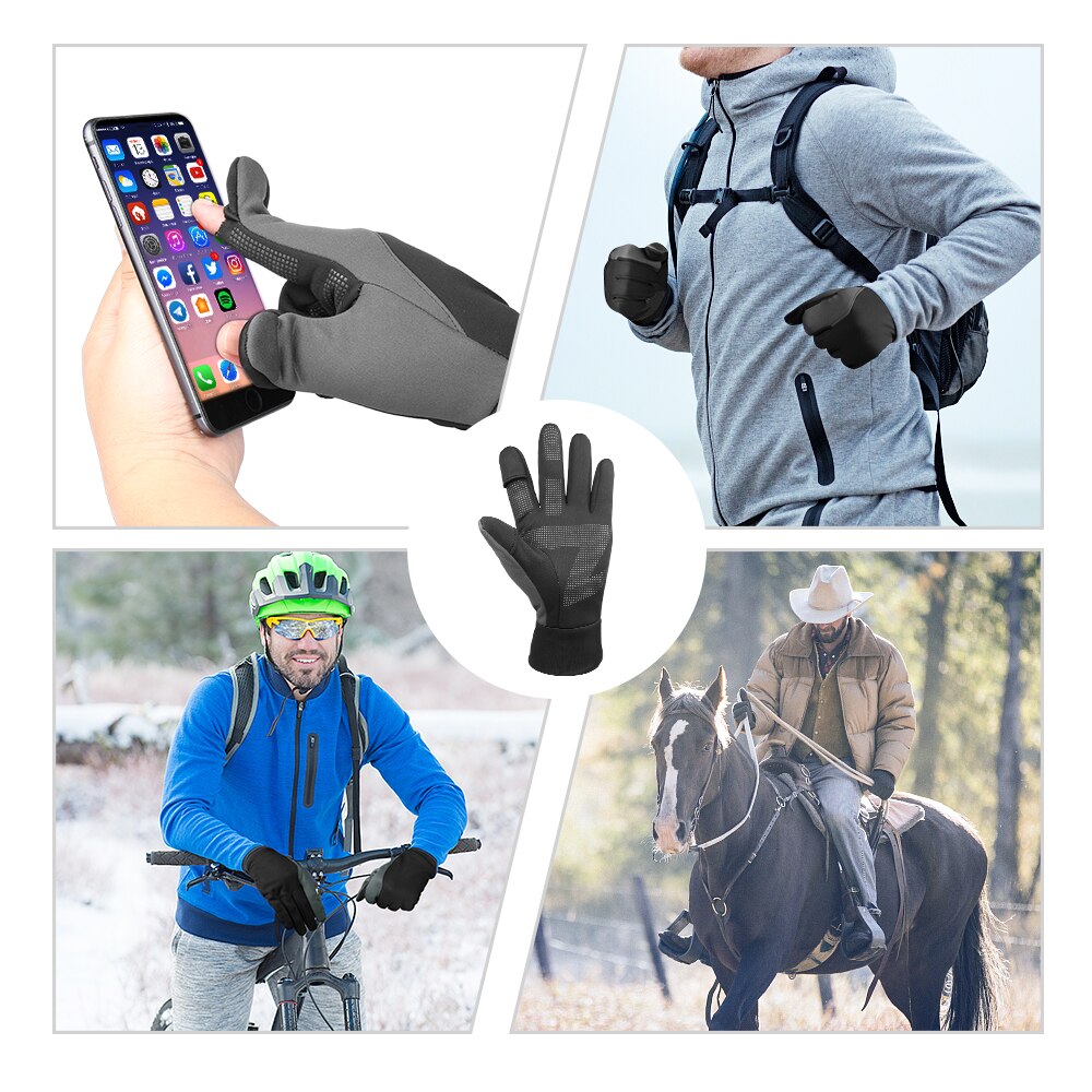 Guantes cálidos de invierno OZERO para trabajo en exterior, guantes de soldar de poliéster a prueba de viento, guantes de TPU impermeables de algodón aislante para hombres y mujeres 927