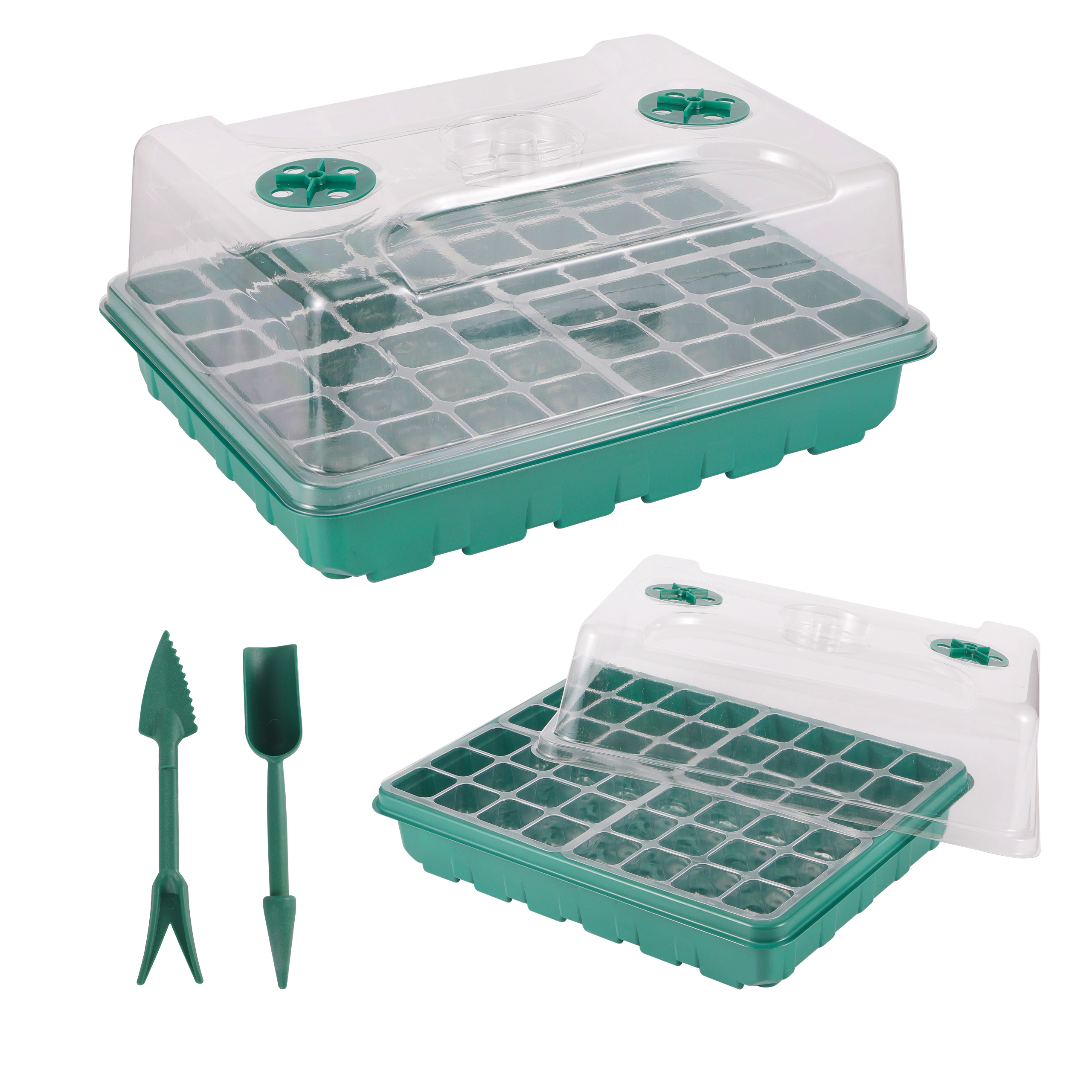 2 Set 48 Cells Seedling Starter Germination Nursery Pot Propagation Growing Box Breathable Plants Vegetable Garden Supplies