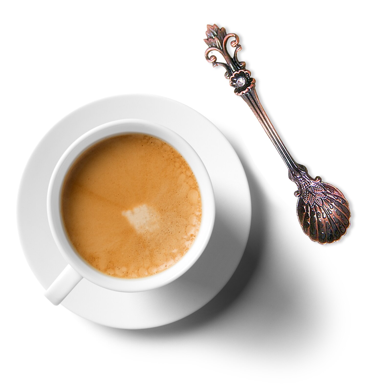 Iris retro kaffesked is dessert dessert ske arabisk stil zinklegering kaffe te blandesked køkkenudstyr bordservice