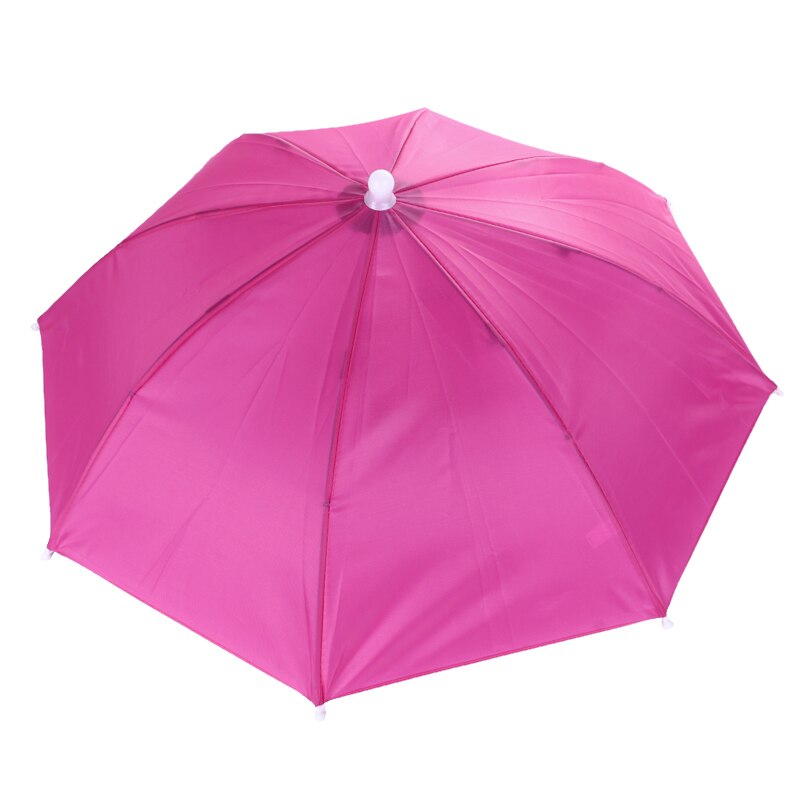 Foldbar hat hovedbeklædning paraply solskærm vandtæt kasket til udendørs aktivitet baseball vandreture camping hovedudstyr: Rosenrød