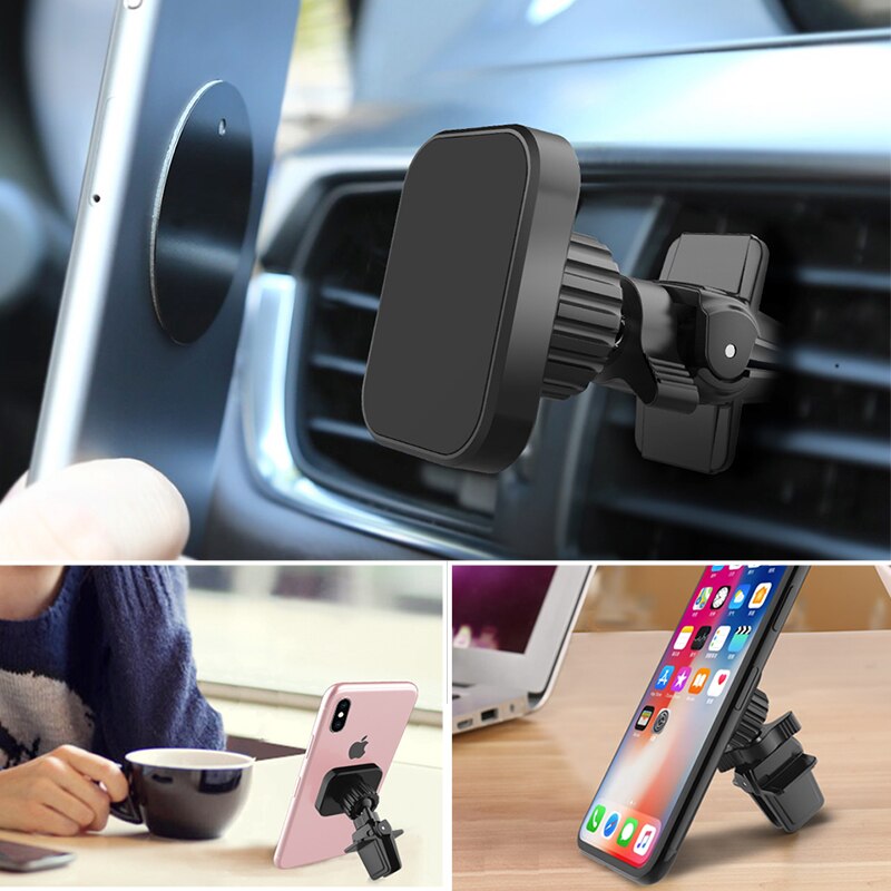 Universal rotary lock vent hole magnetic car bracket auto supplies mobile phone bracket for Xiaomi Iphone 11 X Xs Samsung note