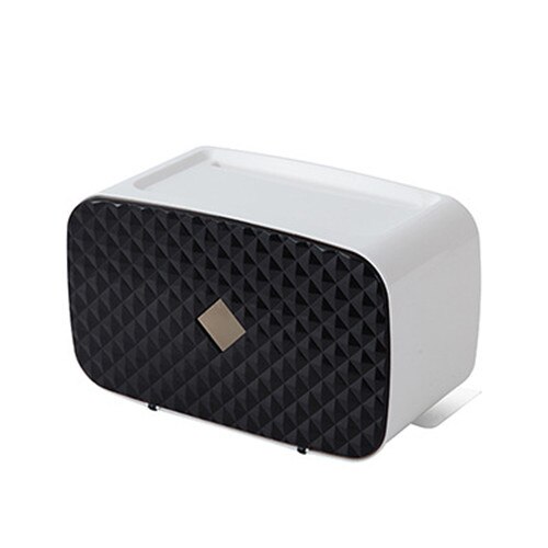 Soporte de rollo de papel higiénico impermeable soporte de toalla montado en la pared Wc rollo de papel soporte caja de almacenamiento de tubo accesorios de baño: 02 Black